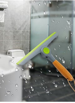 SYOSI 2 Pack Foldable Window Squeegee Cleaner Tool Multipurpose Wooden Handle Rubber Wiper Blades for Bathroom Cleaning  - Image 3