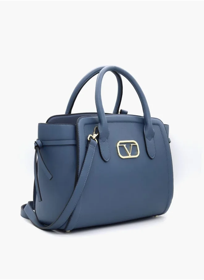 V إيطاليا Solid Shopper Bag with Adjustable Strap