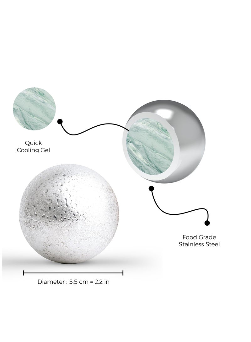 SYOSI 2 Premium XXL 55mm Stainless Steel Ice Whiskey Balls with Freezer Tray and Resealable Pouch -Whiskey Rocks Chilling Stones, Whiskey Stone Ice Cube Balls, Round Chilling Rocks - Image 3