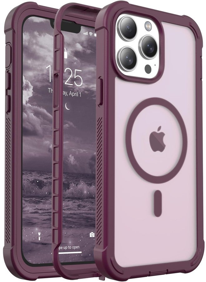 jaroco for iPhone 13 Pro Max case, [Compatible with MagSafe][Military Grade Drop Protection][Heavy Duty Protection][Non-Slip][Shockproof] 2-Layer Durable Bumper Phone Case 6.7''-Wine Red - Image 1