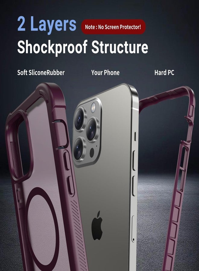 jaroco for iPhone 13 Pro Max case, [Compatible with MagSafe][Military Grade Drop Protection][Heavy Duty Protection][Non-Slip][Shockproof] 2-Layer Durable Bumper Phone Case 6.7''-Wine Red - Image 2
