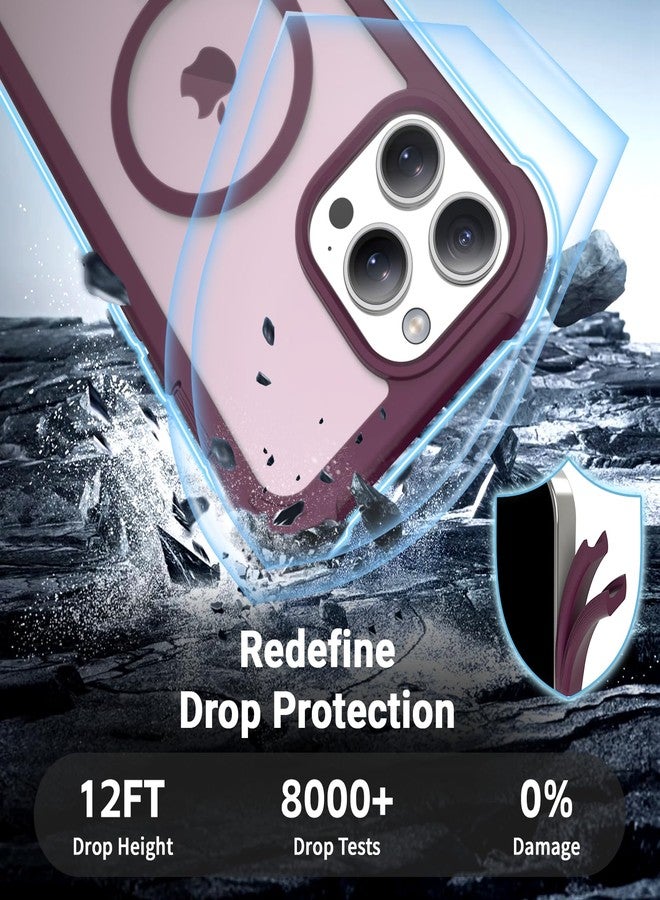 jaroco for iPhone 13 Pro Max case, [Compatible with MagSafe][Military Grade Drop Protection][Heavy Duty Protection][Non-Slip][Shockproof] 2-Layer Durable Bumper Phone Case 6.7''-Wine Red - Image 3