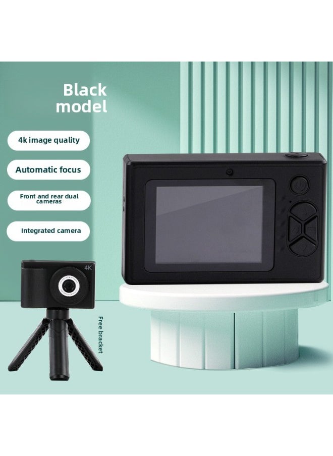 Generic 2.4 Inch Digital Camera HD Battery Life Mini Retro Ccd Camera Camera Students Mobile Phone-Body Color:Black (without Stand)  - Image 1