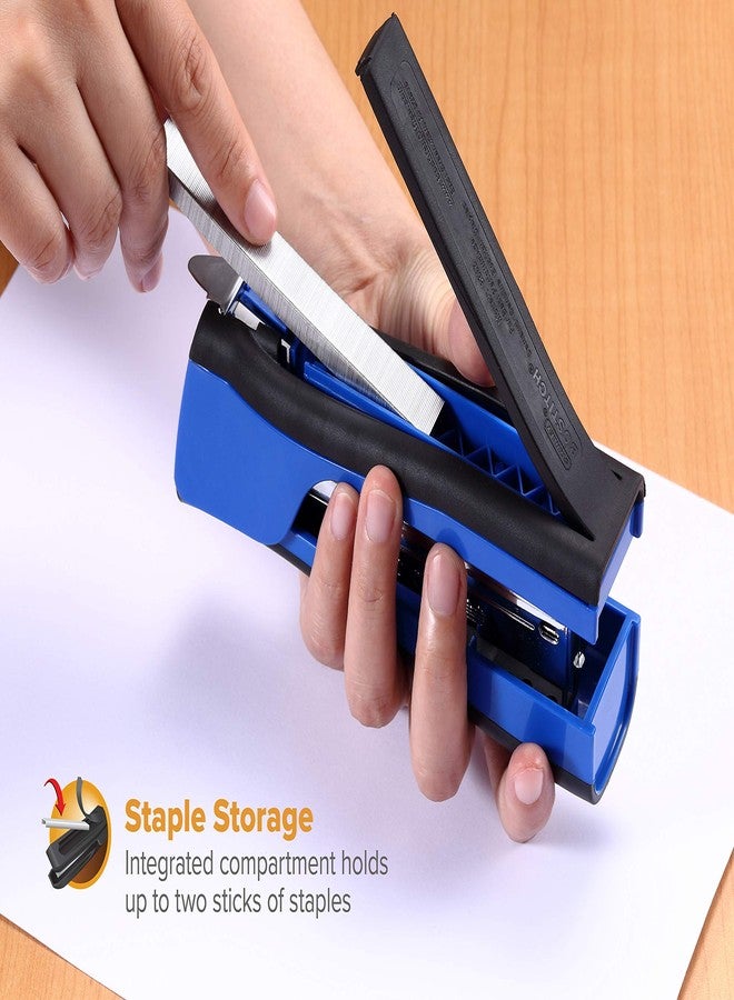 Bostitch Office Dynamo 4 in 1 Standup Stapler, Includes 420 Staples, 20 Sheet Capacity, Integrated Pencil Sharpener, Staple Remover & Staple Storage, Blue - Image 4