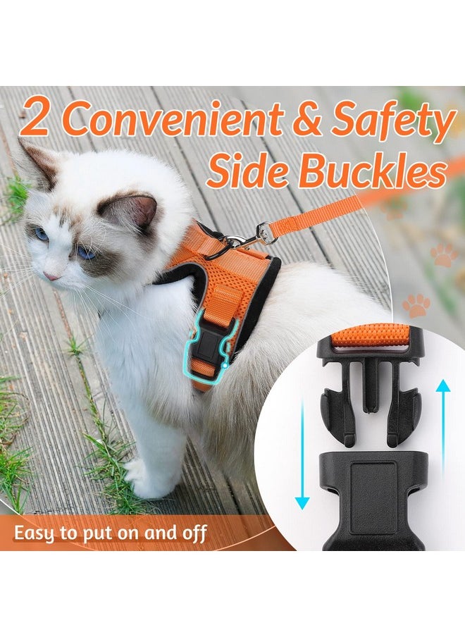 Rabbitgoo rabbitgoo Cat Harness and Leash for Walking, Escape Proof Soft Adjustable Vest Harnesses for Cats, Easy Control Breathable Reflective Strips Jacket, Orange, XS  - Image 5