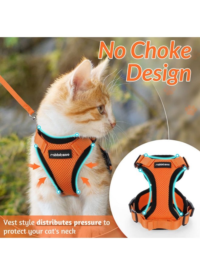 Rabbitgoo rabbitgoo Cat Harness and Leash for Walking, Escape Proof Soft Adjustable Vest Harnesses for Cats, Easy Control Breathable Reflective Strips Jacket, Orange, XS  - Image 2