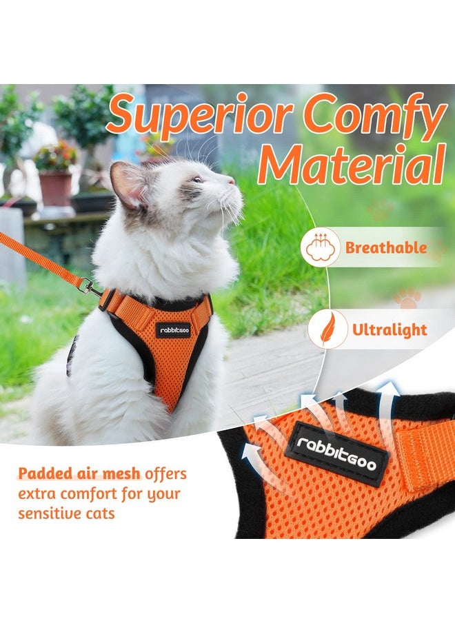 Rabbitgoo rabbitgoo Cat Harness and Leash for Walking, Escape Proof Soft Adjustable Vest Harnesses for Cats, Easy Control Breathable Reflective Strips Jacket, Orange, XS  - Image 3