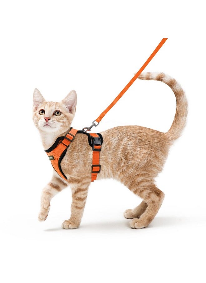 Rabbitgoo rabbitgoo Cat Harness and Leash for Walking, Escape Proof Soft Adjustable Vest Harnesses for Cats, Easy Control Breathable Reflective Strips Jacket, Orange, XS  - Image 1