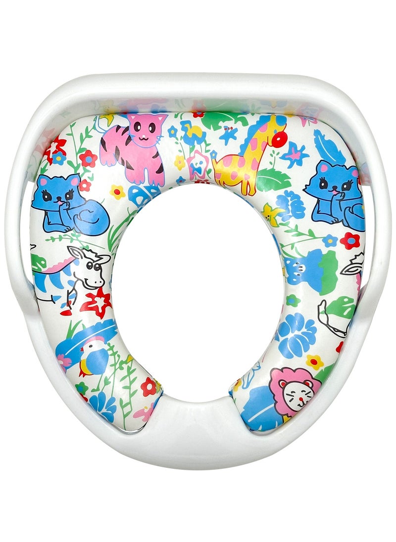 RENOVO RENOVO Portable Baby Potty Seat for Kids 1-3 Years Cushioned Potty Training Non-Slip Potty Sitting Ring with Handles Fits Round & Oval Western Toilet  - Image 1