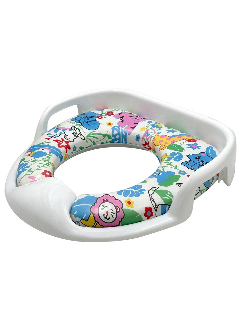 RENOVO - RENOVO Portable Baby Potty Seat for Kids 1-3 Years Cushioned Potty Training Non-Slip Potty Sitting Ring with Handles Fits Round & Oval Western Toilet - Image 1