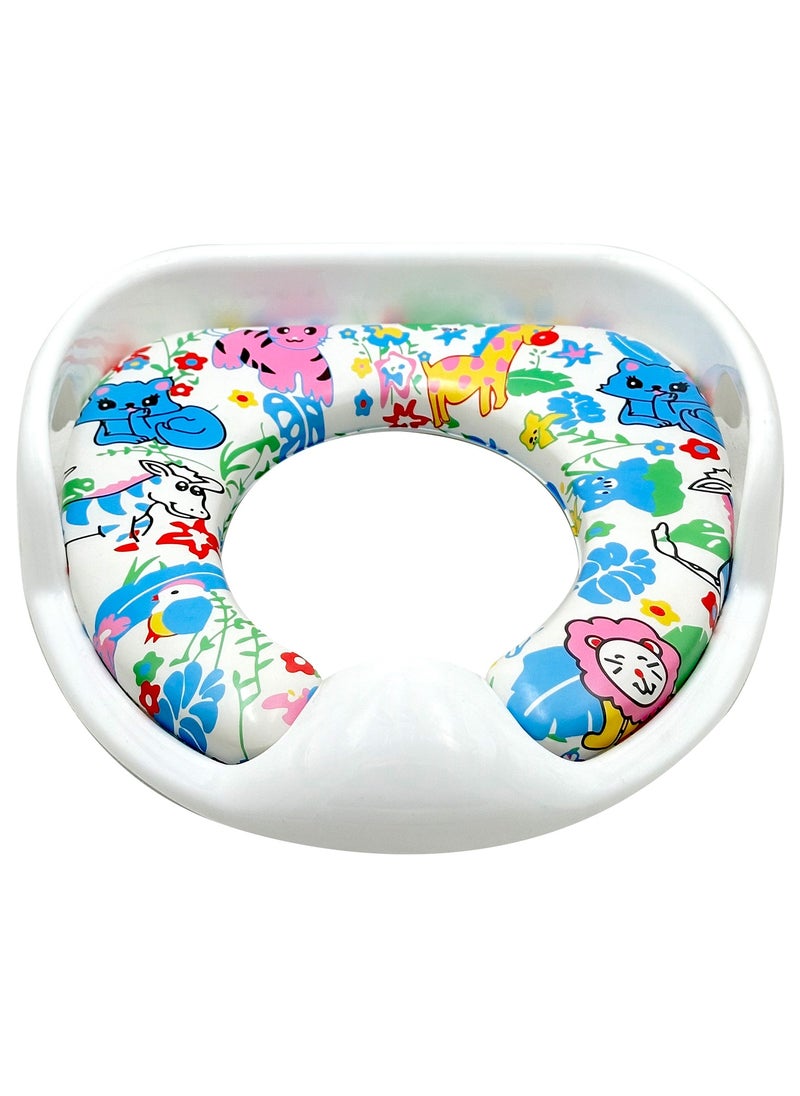 RENOVO RENOVO Portable Baby Potty Seat for Kids 1-3 Years Cushioned Potty Training Non-Slip Potty Sitting Ring with Handles Fits Round & Oval Western Toilet  - Image 5