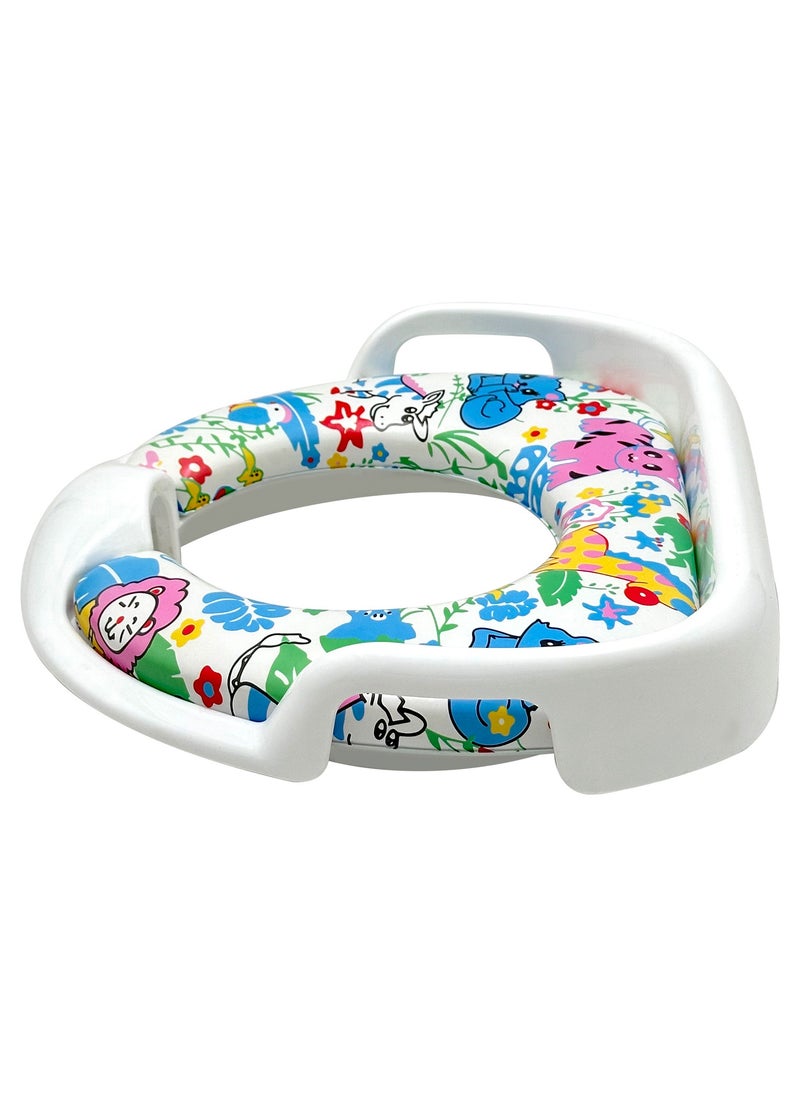 RENOVO - RENOVO Portable Baby Potty Seat for Kids 1-3 Years Cushioned Potty Training Non-Slip Potty Sitting Ring with Handles Fits Round & Oval Western Toilet - Image 1