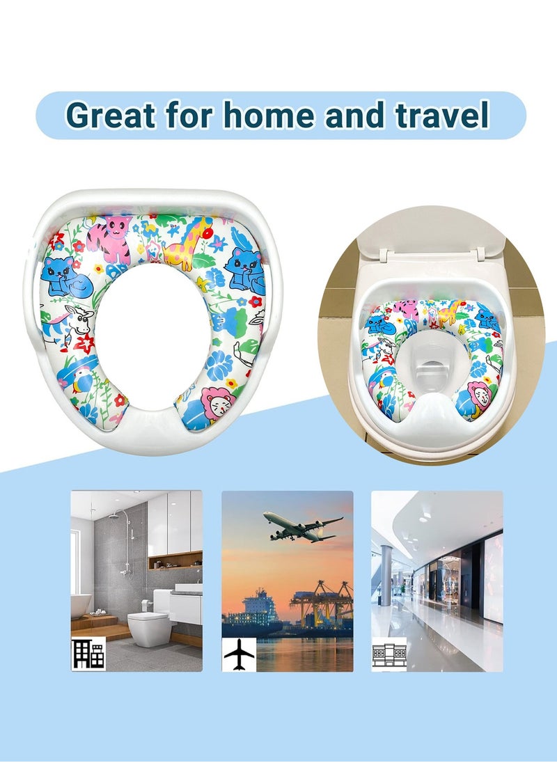 RENOVO RENOVO Portable Baby Potty Seat for Kids 1-3 Years Cushioned Potty Training Non-Slip Potty Sitting Ring with Handles Fits Round & Oval Western Toilet  - Image 3