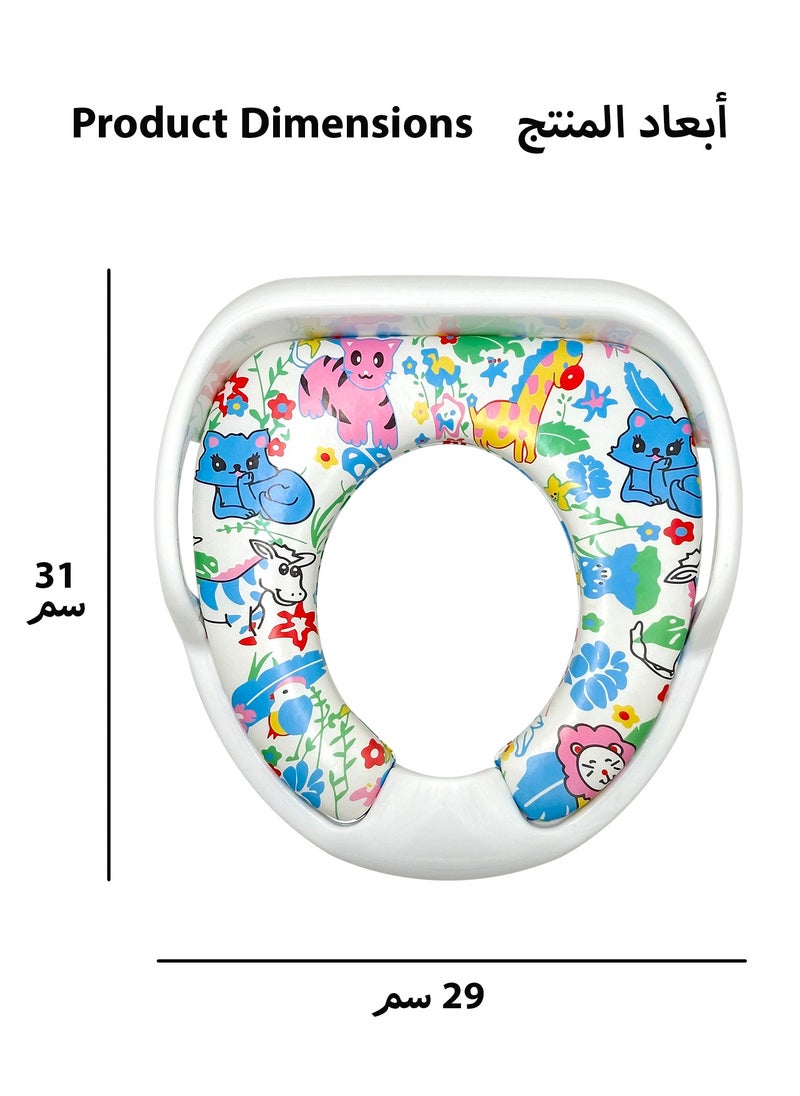 RENOVO - RENOVO Portable Baby Potty Seat for Kids 1-3 Years Cushioned Potty Training Non-Slip Potty Sitting Ring with Handles Fits Round & Oval Western Toilet - Image 1