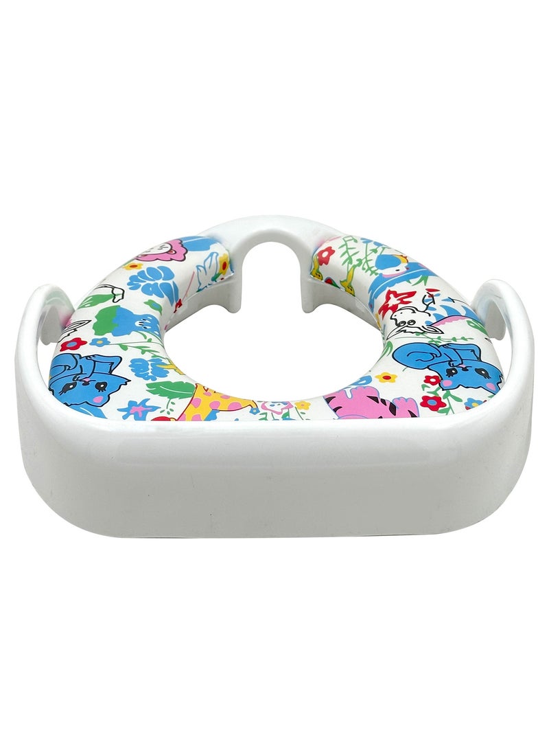 RENOVO - RENOVO Portable Baby Potty Seat for Kids 1-3 Years Cushioned Potty Training Non-Slip Potty Sitting Ring with Handles Fits Round & Oval Western Toilet - Image 1