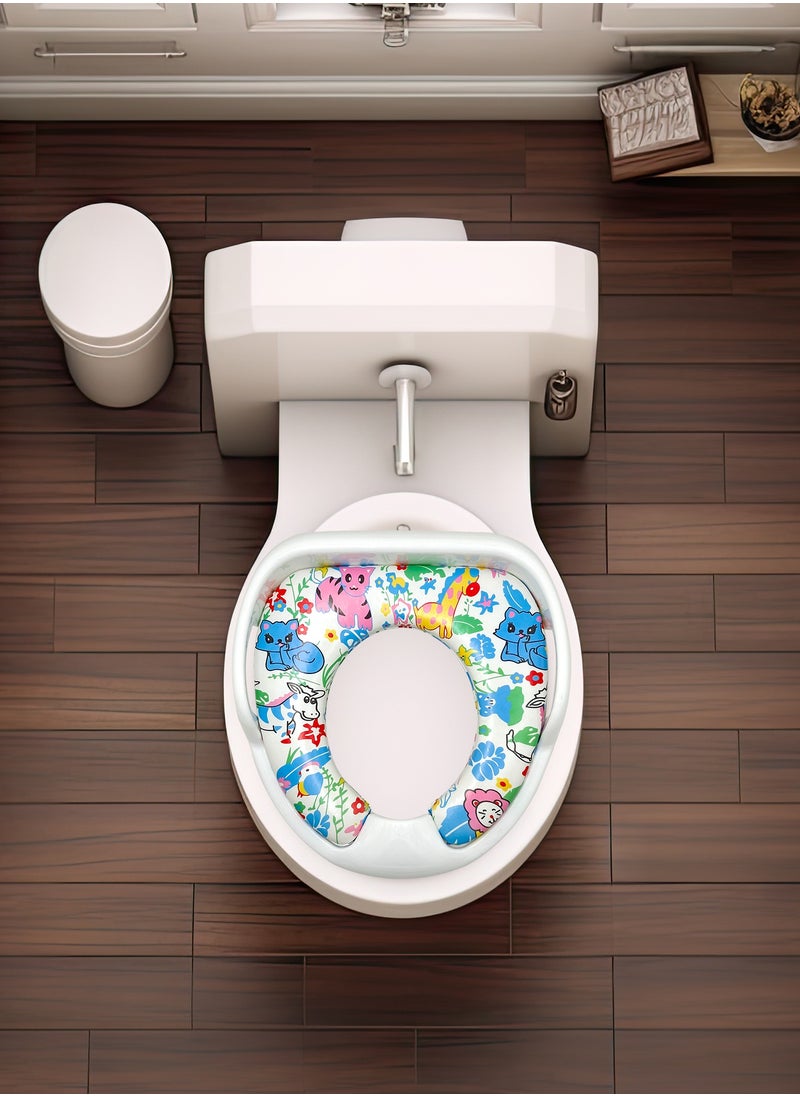 RENOVO RENOVO Portable Baby Potty Seat for Kids 1-3 Years Cushioned Potty Training Non-Slip Potty Sitting Ring with Handles Fits Round & Oval Western Toilet  - Image 4