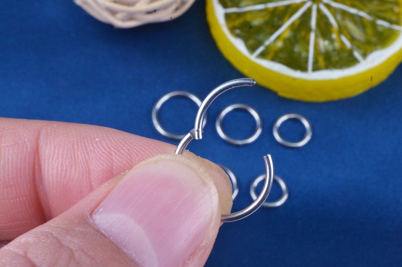 HQLA 16G Hypoallergenic Nose Rings 316L Surgical Steel Piercing Jewelry Hinged Segment Ring Body Piercing Septum Nose Hoop Lip Rings Nose Helix Cartilage Rook Earrings (16G 4Pairs 6/8/10/12mm Steel) - Image 5
