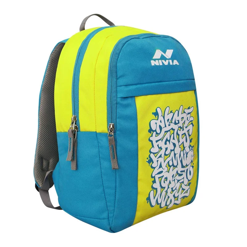 Nivia Nivia Alphabet School Bag - Olive/Sky
