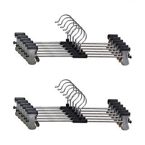 ROLLYWARE Stainless Steel Hangers, Metal Adjustable Non Slip Clips, Space Saving Swivel Hook, Cloths Pants Skirt Children Shorts Hanger, Slack Jacket Dress Shirt Clothes Scarf Saree Coat Pack of(3). - Image 5