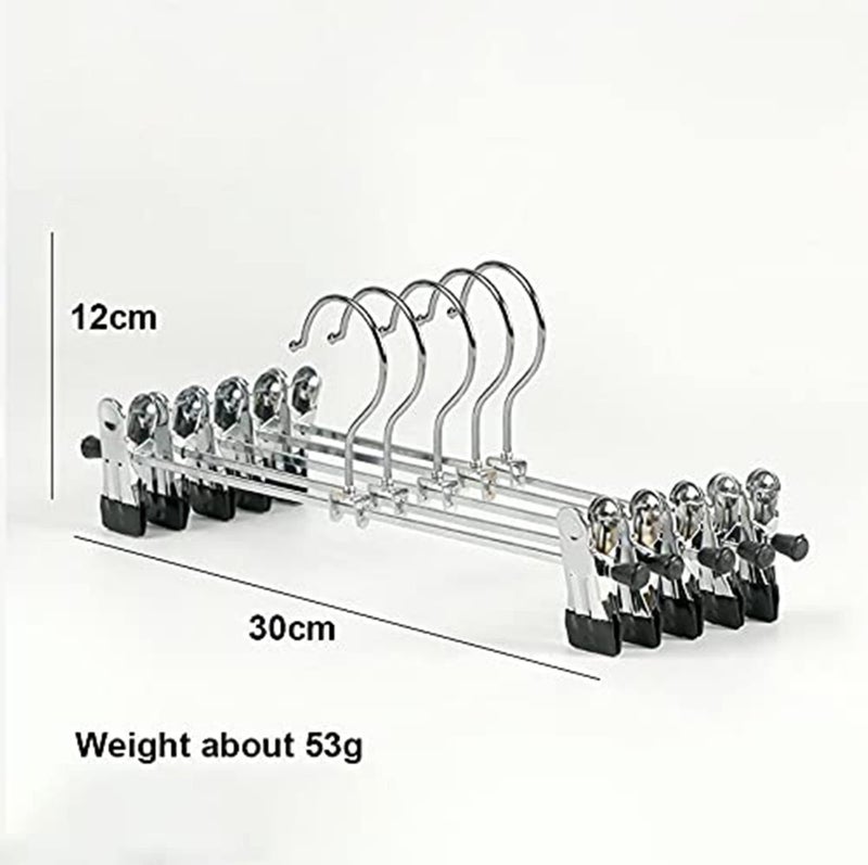 ROLLYWARE Stainless Steel Hangers, Metal Adjustable Non Slip Clips, Space Saving Swivel Hook, Cloths Pants Skirt Children Shorts Hanger, Slack Jacket Dress Shirt Clothes Scarf Saree Coat Pack of(3). - Image 3