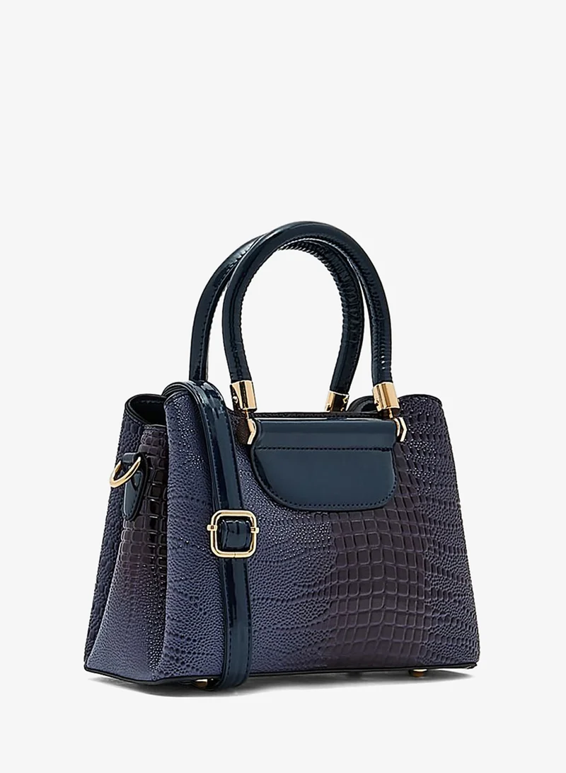 ELLA Textured Croc Effect Shoulder Bag