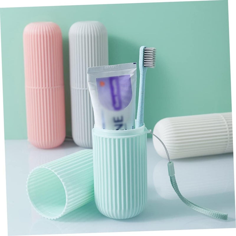 Garneck Portable Toothbrush Storage Box Travel Toothpaste Organizer Small Durable Plastic Toothbrush Cup for Home and Trip Use Stylish Tooth Brushing Container - Image 3