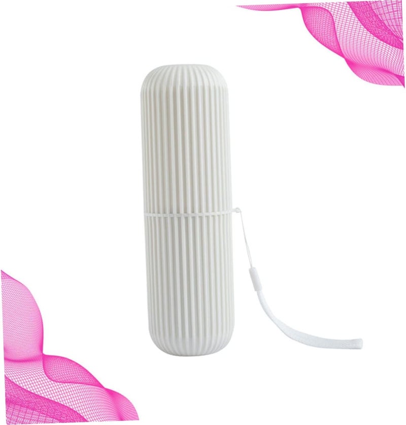 Garneck Portable Toothbrush Storage Box Travel Toothpaste Organizer Small Durable Plastic Toothbrush Cup for Home and Trip Use Stylish Tooth Brushing Container - Image 2