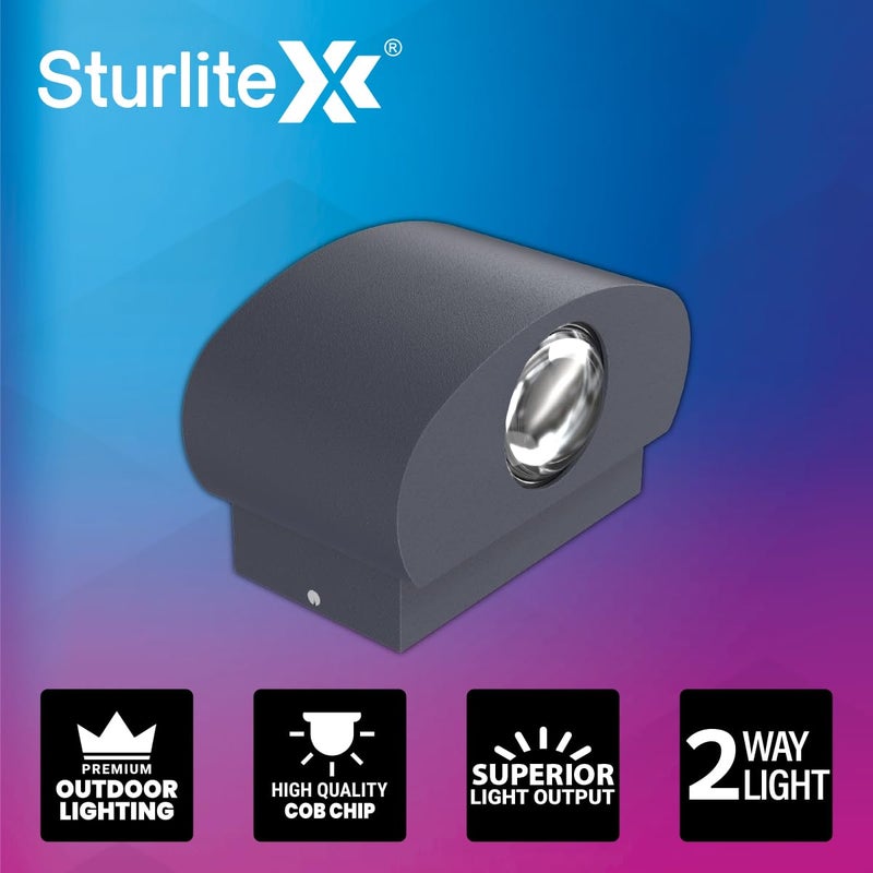 Sturlite Aziyo 6Watt 2Way LED Wall Light 3K Color Temperature Corrosion Scratch Resistant Aluminum Body with IP65Weather Protection Indoor Outdoor Wall Mount Decorative Light Pack of 2 - Image 2