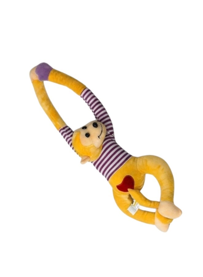 Large Stuffed Monkey Toy (68 cm) with Long Arms for Hanging – Durable Monkey Toy for Kids and Room Decor (Yellow) - Image 1