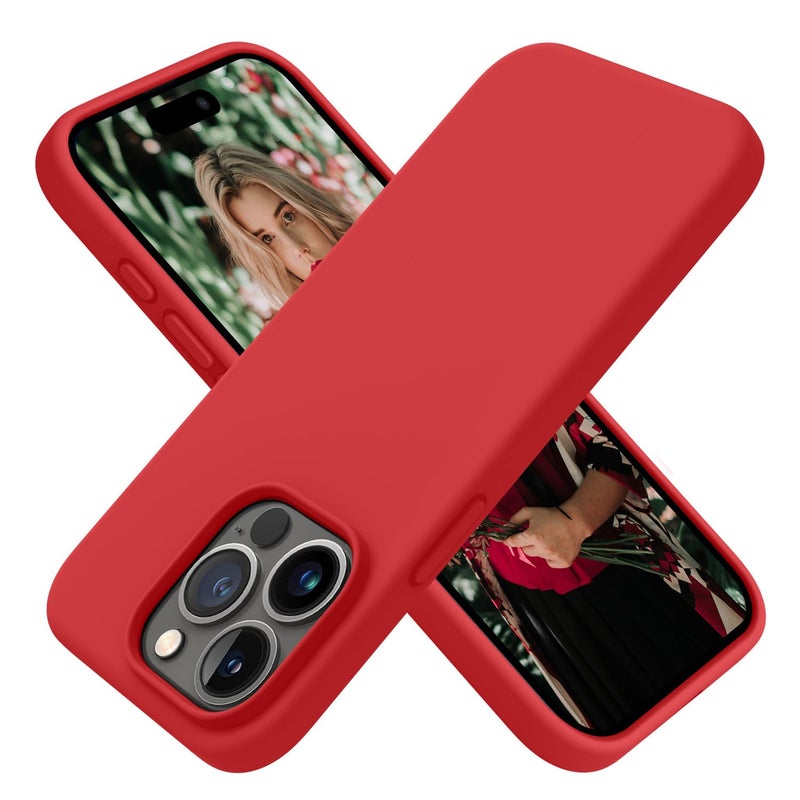 OTOFLY Designed for iPhone 15 Pro Case Silicone Shockproof Slim Thin Phone Case for iPhone 15 Pro61 inch Red - Image 2