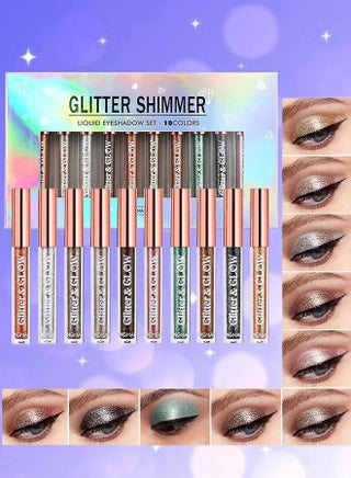 10Pcs Glitter Shimmer Liquid Eyeshadow set Glow Liquid Eyeshadow Makeup Metallic Shimmer Glitter Eyeshadow Sweatproof Makeup Set Glitter Pressed All Highly Pigmented Blending Liquid Eyeshadow Set - pzsku/Z667E89DF42ADFC25FD62Z/45/_/1715346900/1e905747-cacd-4e8e-bc98-a852d3c7dbe5