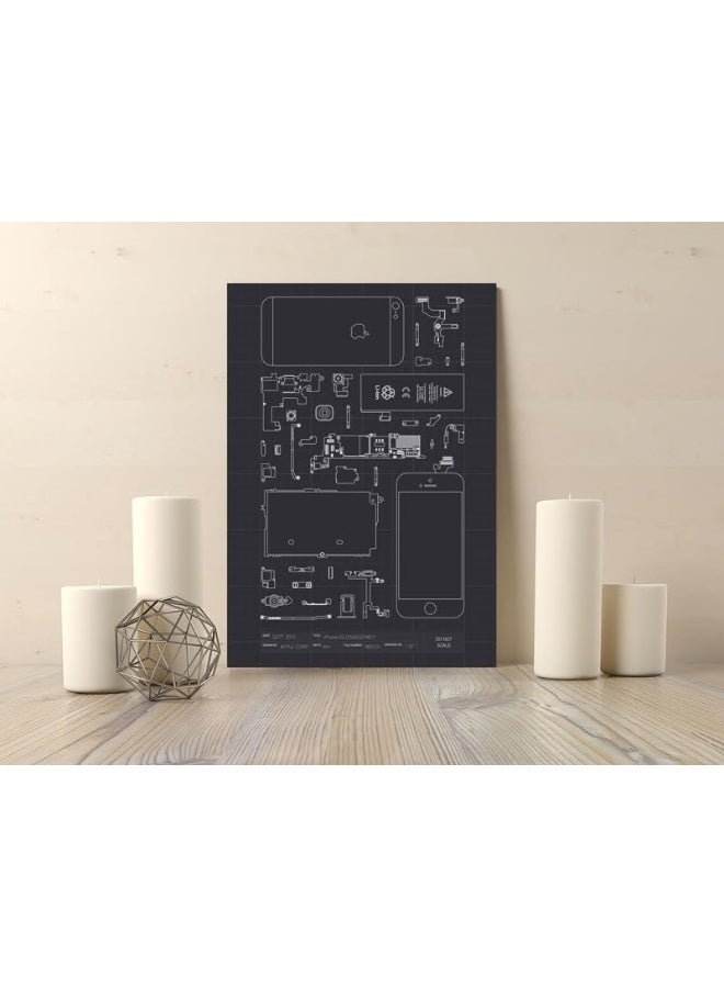 EKA iPhone Component View Wall Art for Decoration Home And Office Decor Poster, 30x40cm, 1Pcs (Unframed Poster) - Image 3