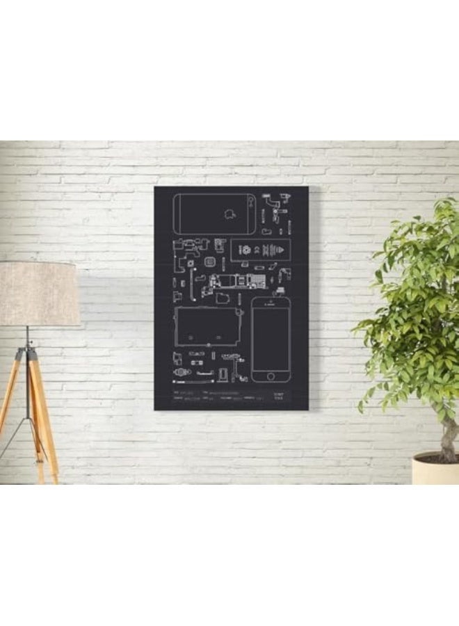 EKA iPhone Component View Wall Art for Decoration Home And Office Decor Poster, 30x40cm, 1Pcs (Unframed Poster) - Image 1
