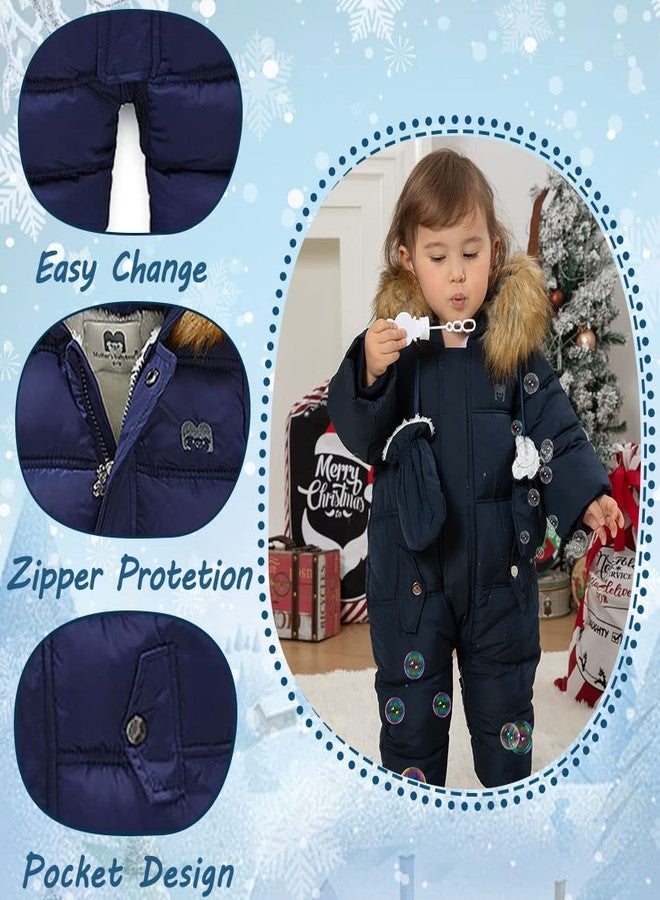 XIFAMNIY Baby Girls and Boys Snowsuit Winter suits Jumpsuit Outwear Hooded Footie Snow suits - Image 3