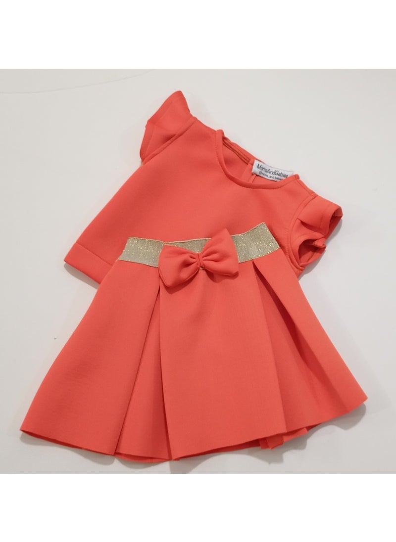 Moms And Babies Children's Blouse Skirt Set Children's Double Skirt Set Orange - Purple - White Diving Fabric 0 - 5 Years  - Image 1