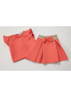 Moms And Babies Children's Blouse Skirt Set Children's Double Skirt Set Orange - Purple - White Diving Fabric 0 - 5 Years  - Image 5