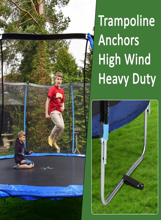 HEYTIMI Set of 8 Trampoline Anchors High Wind Heavy Duty 12" Trampoline Stakes Kit with 8 Straps Ground Anchors Screw in for Trampolines Canopies Tent Securing Animals Outdoor Ground Anchor Stakes (Black) - Image 5