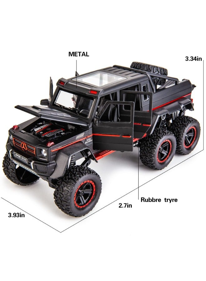 DEXO 1:22 محاكاة لسيارة بنز G63 AMG 6x6 بيك أب نموذجية – لعبة سحب مصنوعة من سبائك الزنك مع صوت وضوء | هدية للأطفال وجامعي التحف - Image 2