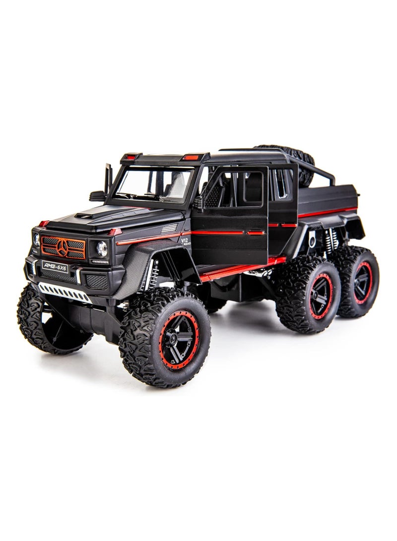 DEXO 1:22 محاكاة لسيارة بنز G63 AMG 6x6 بيك أب نموذجية – لعبة سحب مصنوعة من سبائك الزنك مع صوت وضوء | هدية للأطفال وجامعي التحف - Image 1