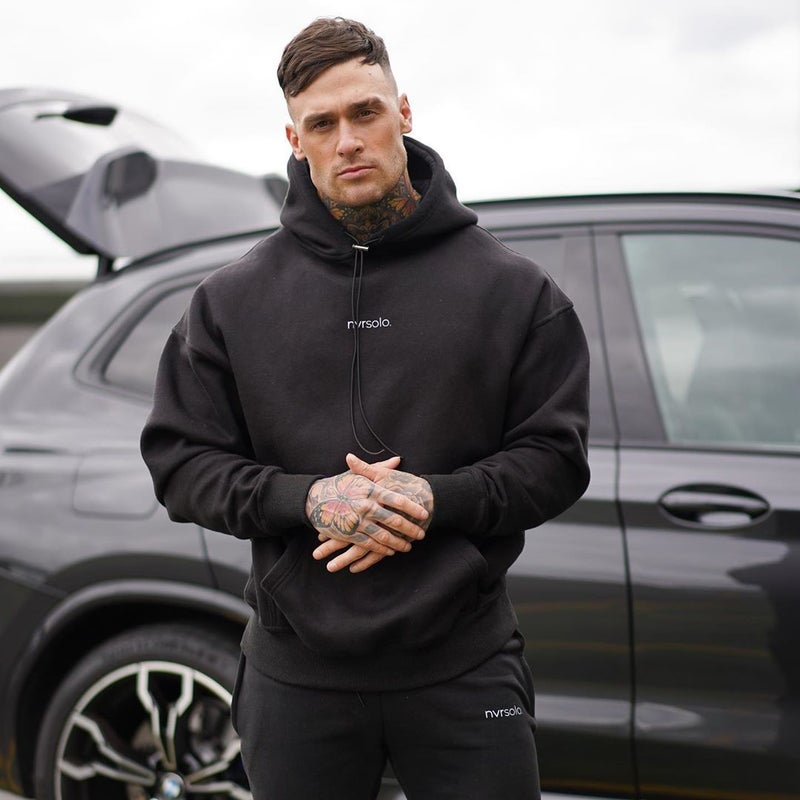 Generic Muscle Mens Sports Sweater Mens Autumn New Fitness Casual Hooded Pullover Loose Training Clothing Trend Black 