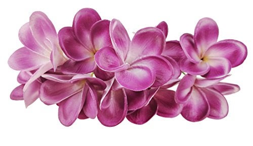 Winterworm Bunch of 10 PU Real Touch Lifelike Artificial Plumeria Frangipani Flower Bouquets Wedding Home Party Decoration Dark Purple