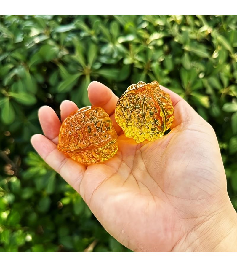 كرات تدليك رياضية يدوية من خشب الجوز الأسود والأحمر، زوج مكون من قطعتين، منحوتة يدويًا لتخفيف التوتر والضغط. - Image 2