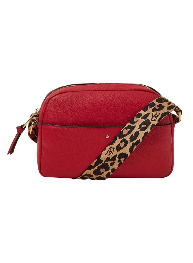 Accessorize London Women's Red Curved Camera Sling Bag | Ladies Purse Handbag | crossbody bags for women| Ladies Gift - Image 1