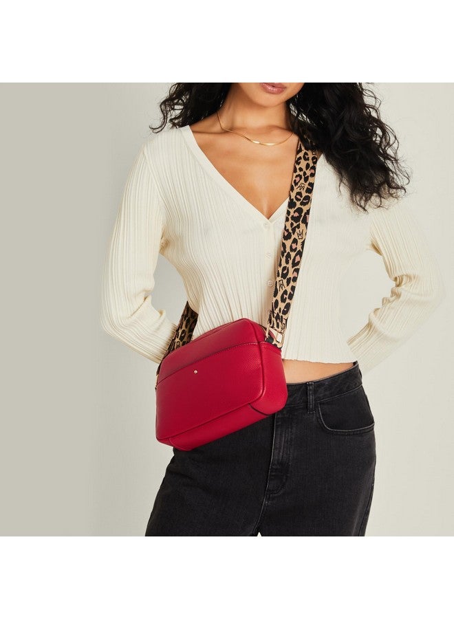 Accessorize London Women's Red Curved Camera Sling Bag | Ladies Purse Handbag | crossbody bags for women| Ladies Gift - Image 2