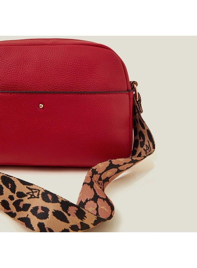 Accessorize London Women's Red Curved Camera Sling Bag | Ladies Purse Handbag | crossbody bags for women| Ladies Gift - Image 4