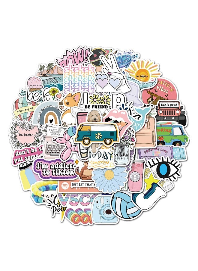 Peachjoy Stickers for Water Bottles,Cartoon Stickers - 50 Pcs Hydroflask Stickers Waterproof Cute Aesthetic Vinyl Sticker Laptop Luggage Skateboard Computer Stickers for Teens Girls Kids - Image 1