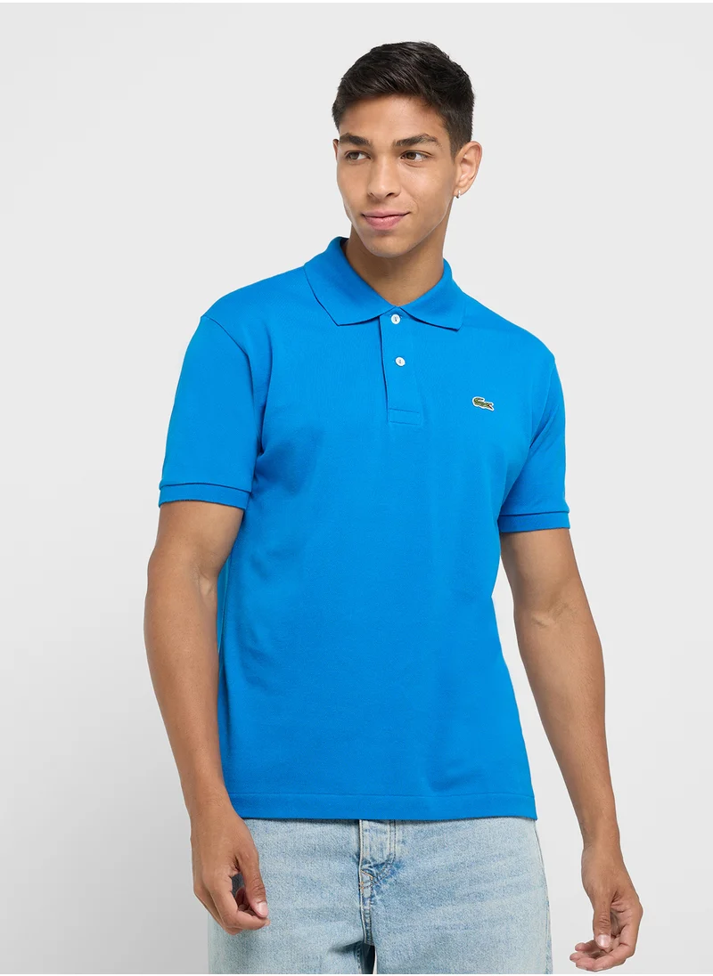 LACOSTE Graphic Button Detail Polo Shirt