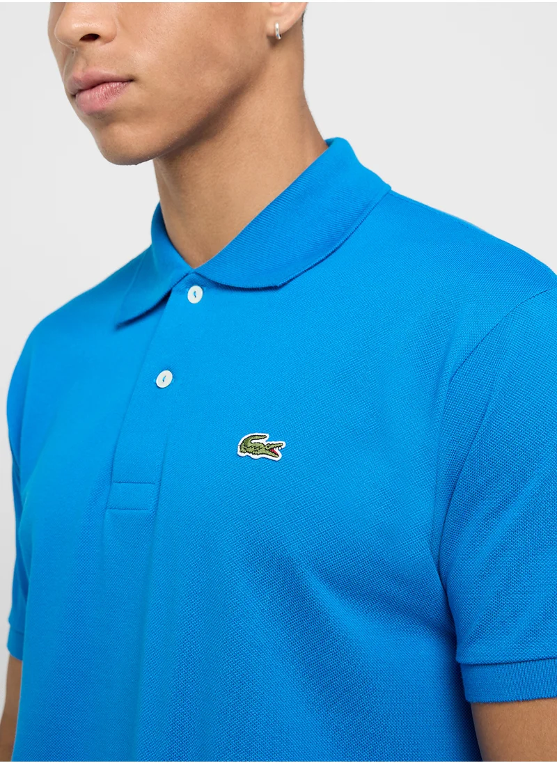 LACOSTE Graphic Button Detail Polo Shirt