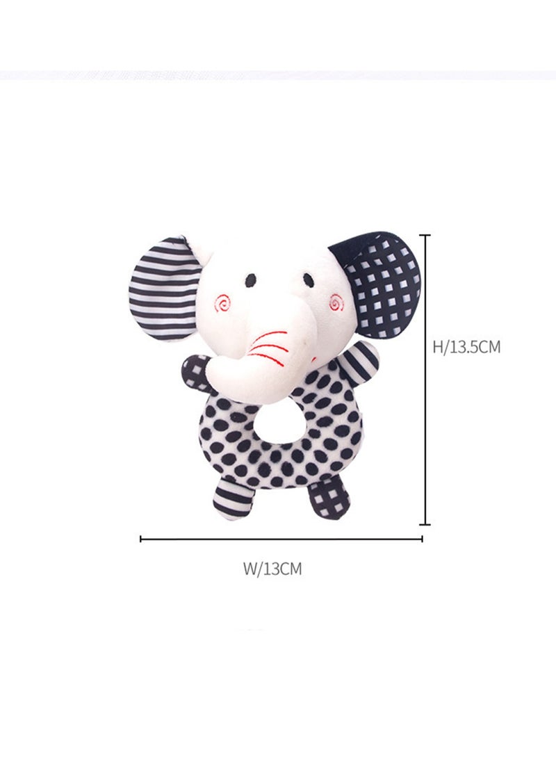 Generic Rattle Newborn Round Hand Rattle Toy Bell Baby Black and White Toy (Fox)  - Image 2