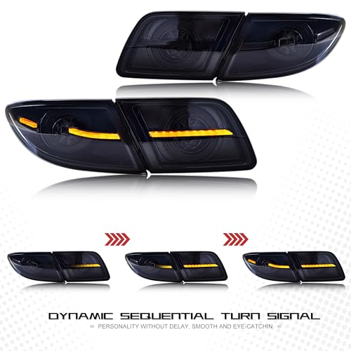 inginuity time مصابيح خلفية LED من إنجينيتي تايم لمازدا 6 2003-2008 مع رسوم متحركة عند التشغيل وإشارة متسلسلة باللون الأسود - Image 3